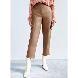 Wilfred Ivory Vegan Leather Modern Cargo Pant Size 6